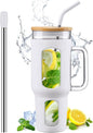 WINSA Glass Tumbler with Lid and Straw, 46 oz, Large Water Bottle with Silicone by WINSA