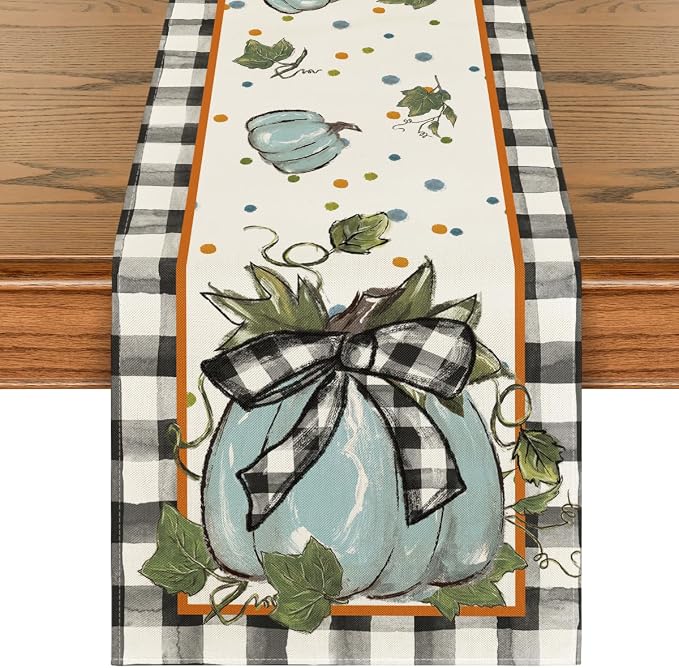 Artoid Mode 210 GSM Fall Table Runner 13x72 Inch Home Party Decor | Blue by ArtoidMode