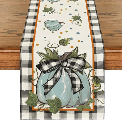 Artoid Mode 210 GSM Fall Table Runner 13x72 Inch Home Party Decor | Blue by ArtoidMode