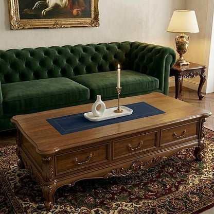 Signature Linen™ by D'Moksha Navy Blue Table Runner 48 Inches, 100% Pure Linen - Image 2