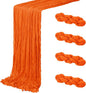 4 Pack Orange Cheesecloth Table Runner 20 x 120 inch Gauze Table Runners 10 FT by ACSUIT