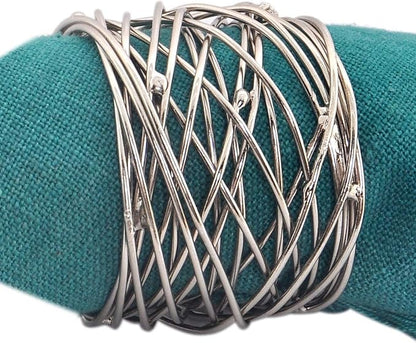 ALPHA Living HOME Napkin Rings-12-Piece Set of Premium 100% Metal, - Image 8