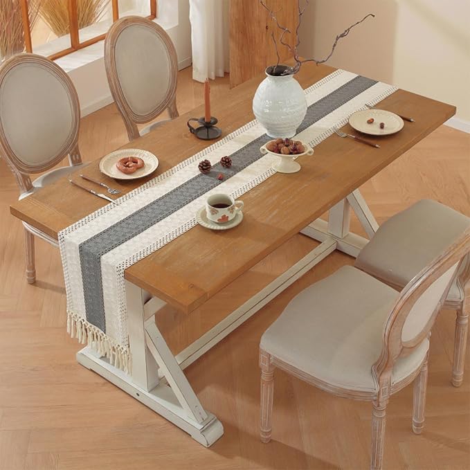 Grey Table Runner 72 Inches Long - Image 2