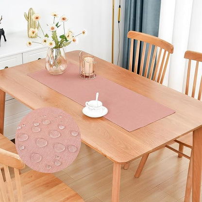 Faux Linen Small Table Runner Water Resistant 13 x 36 in, Coffee Table Runner by Nacuci