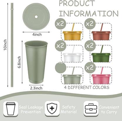 Skylety 12 Pcs Modern Boho Plastic Cups - Image 2