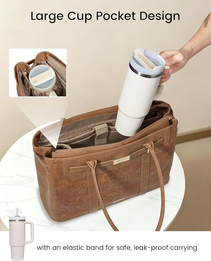 LOVEVOOK Laptop Tote Bag for Women, 2-in-1 Work Teacher Bags - Image 3