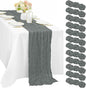 12 Pcs Gray 35 x 120 Inches Long Cheesecloth Table Runner 10FT Runner by Sunnyline