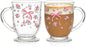 KEMORELA Pink Bow Glass Coffee Mugs Set, Cute Tea Cup by KEMORELA