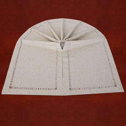 Grelucgo Handmade Hemstitched Polyester Rectangle Table Runners Dresser Scarves - Image 8