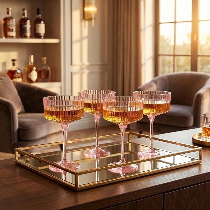 LIYH 20pcs Pink Martini Glasses 10 Oz Martini Glasses Plastic Disposable Pink - Image 4