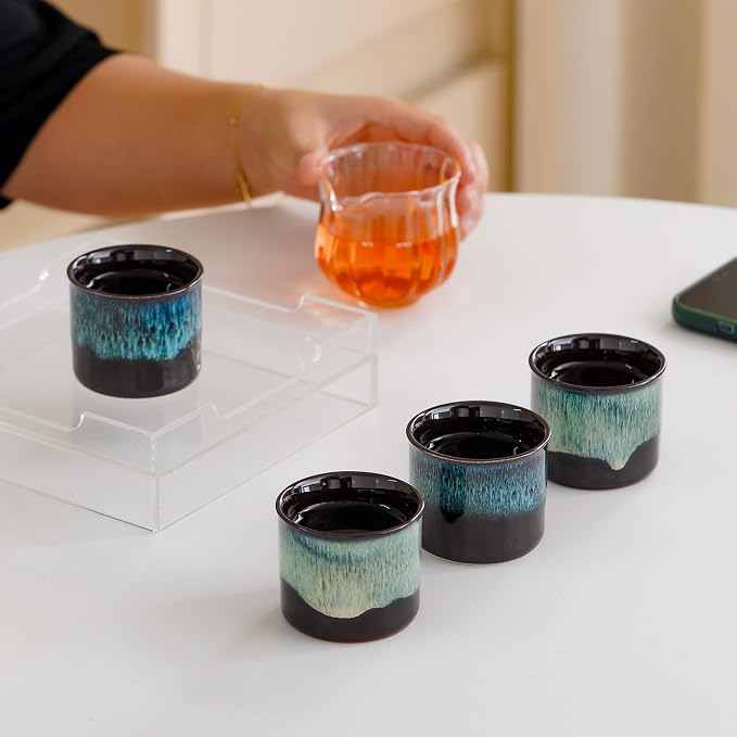 Espresso Cups Set of 2, Ceramic Espresso Cups, Expresso Shots Cups, 2.5oz Tea - Image 3
