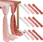 12 Pcs Gradient Pink Cheesecloth Gauze Table Runners | Boho Wedding Decor by Remagr