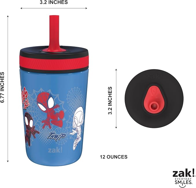 Zak Designs Marvel Spider-Man Kelso 12oz Leak-Proof Toddler Straw Cup - Image 8