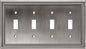 Henne Bery Sunken Pearls Heavy Duty Decorative Wall Plate Switch Plate Outlet Cover (Quad Toggle, Heirloom Silver)