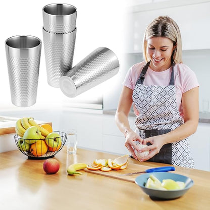 QWORK Stainless Steel Insulated Tumblers, 19 oz 4 Pack Stackable Water Tumblers - Image 8