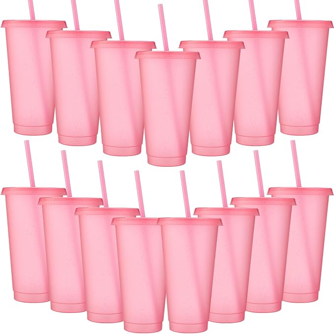 Honeydak 15 Pack Tumbler with Straw and Lid Bulk Cups by Honeydak