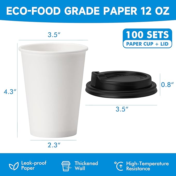 RACETOP Disposable Paper Coffee Cups - Image 2