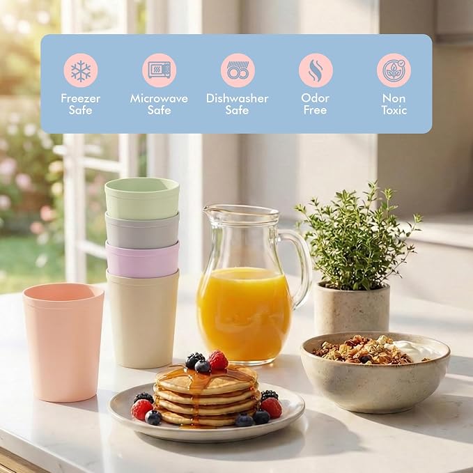 MASTERCOOK 6 Pcs. Small Reusable Cups –8 oz Unbreakable Drinking Glasses - Image 6
