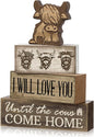 Moucuny 4 Pcs Highland Cow Table Decorations Rustic Western Tiered Tray Decor by Moucuny