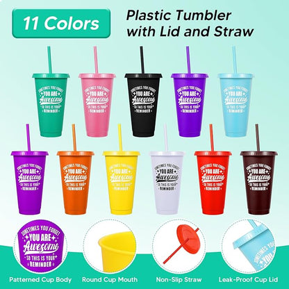 24 Pack Plastic Tumblers with Lids and Straws, Sometime You Forget You Are - Image 4