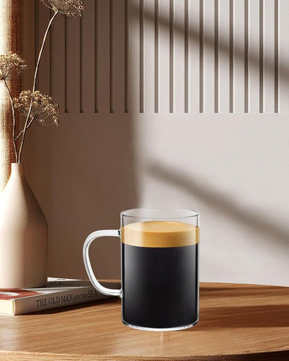 LUXU Glass Coffee Mugs, 16 oz Ice coffee cups, Large Beer Mugs Set of 4 | - Image 6