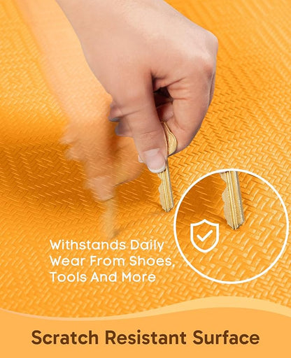 Ophanie Kitchen mats for Floor, 3/4 inch Thick, Kitchen Rugs, 20''x48'' Anti Fatigue Standing Cushioned Mat, Waterproof,Comfort Ergonomic mat for Office, Home, Sink, Orange Non-Slip Bottom
