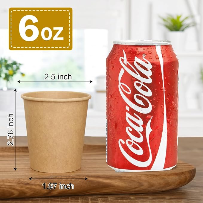Vumdua 800 Pcs 6 oz Kraft Paper Cups - Image 3