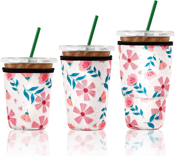 Cobetech Iced Coffee Sleeve Reusable, 3 Pack Neoprene Coffee Cup Sleeves by Unknown