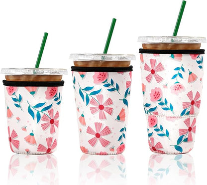Cobetech Iced Coffee Sleeve Reusable, 3 Pack Neoprene Coffee Cup Sleeves by Unknown