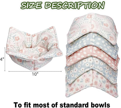 Cotton Microwavable Bowl Cozy, Microwave-Safe Hot Bowl Holders, Soup bowl Cozy - Image 2