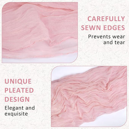 Cheesecloth Table Runner, 120 Inch 10 FT, Dusty Pink | 1 Pack, 35x120 Inches - Image 5