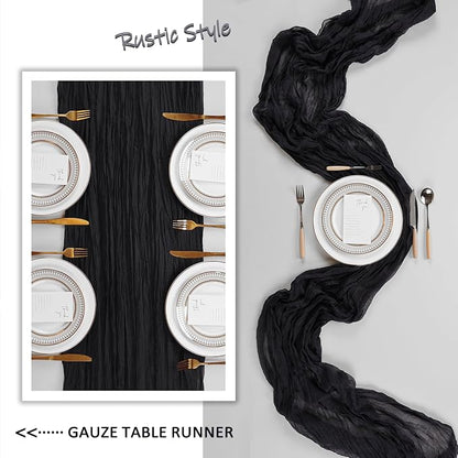 6 Pack Black Table Runner Cheesecloth 10Ft Gauze Cheese Cloth Table Runner - Image 6