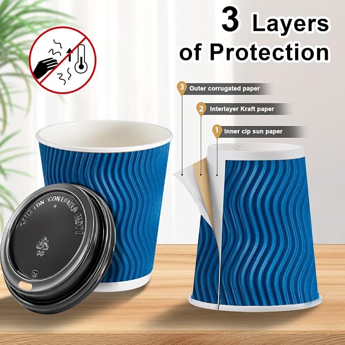 Clawsoff 100 Pack 8 oz Coffee Cups - Image 3