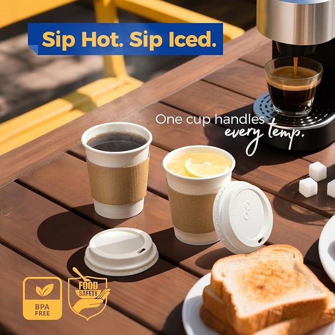 Fit Meal Prep 50 Pack 8 oz Disposable Coffee Cups - Image 4