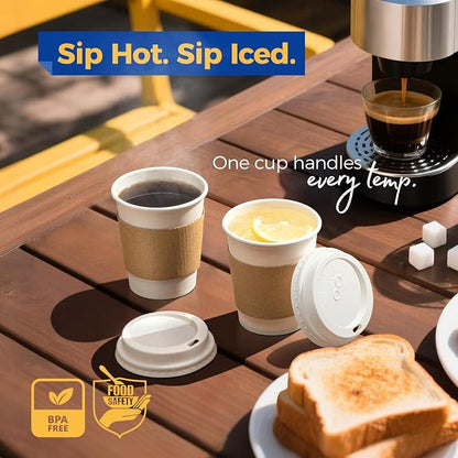 Fit Meal Prep 50 Pack 8 oz Disposable Coffee Cups - Image 4