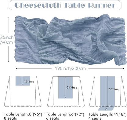 IVAPUPU Dusty Blue Table Runner 120 Inches - Image 4