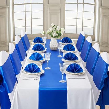 Royal Blue Satin Table Runner, 12x108 Inches, 4 Pack | Premium Satin, Smooth - Image 3