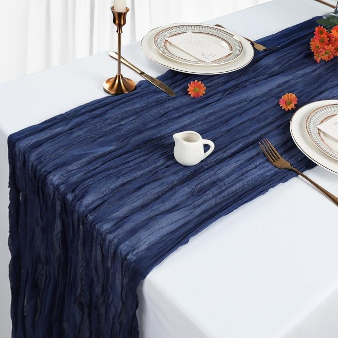 6 Pack Navy Blue Cheesecloth Table Runner 10Ft Gauze Cheese Cloth Table Runner - Image 4