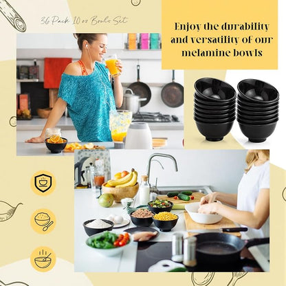 Tioncy 36 Pcs Bowls Set Unbreakable Dessert Soup Salad Bowls - Image 6