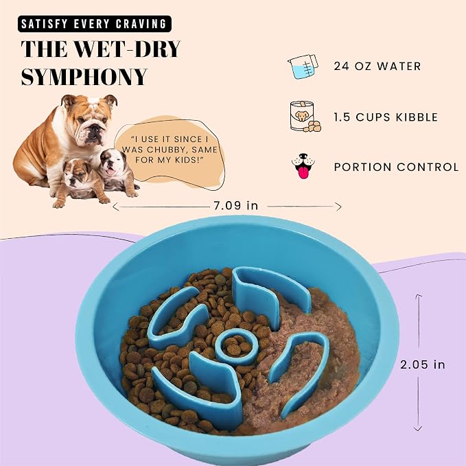 AVERYDAY Slow Feeder Dog Bowls for Medium Breeds Fits Raised Feeding Station - Image 4