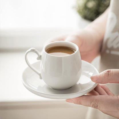 LYEOBOH Espresso Cups with Saucers Set, 3 Ounces Coffee Cups with Metal Stand - Image 8