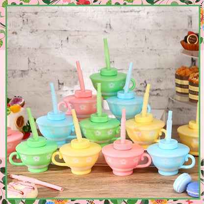Zhehao 24 Pieces Plastic Kids Party Tea Cups - Image 3