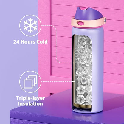 32 oz Insulated Water Bottle for Women: Meoky Stainless Steel Metal Water Bottle - Image 3