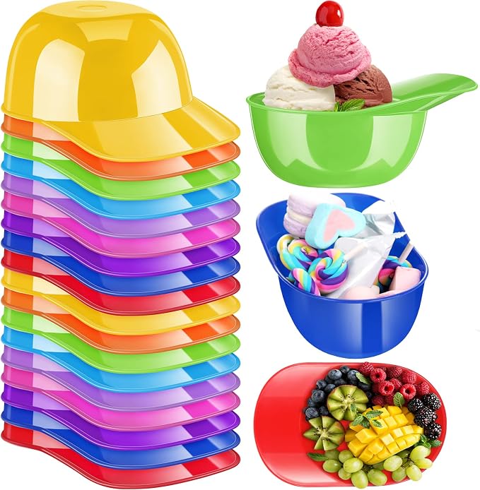 Ice Cream Dessert Baseball Cap Bowls Baseball Helmet Snack Bowl 8 oz Mini Party by Baderke