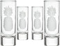 Rolf Glass Fresh Pineapple Shot Glass | 2.5oz Engraved Glass Cordial | Spirits or Tequila Sipper | Tropical Sand-Etched Pineapple Design | Lead-Free | Made in the USA | Set of 4