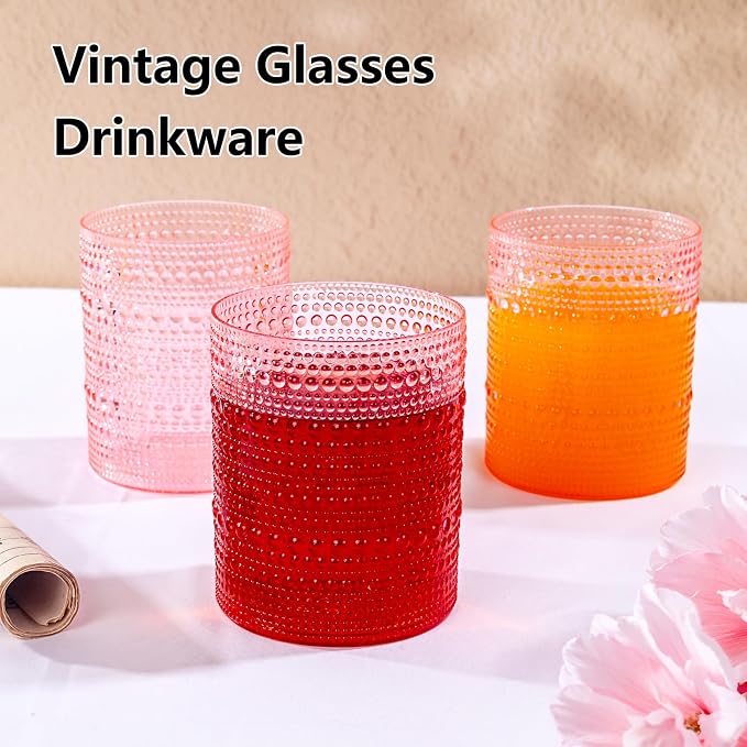 YOUBET 24PCS Pink Plastic Drinking Glasses - Image 5