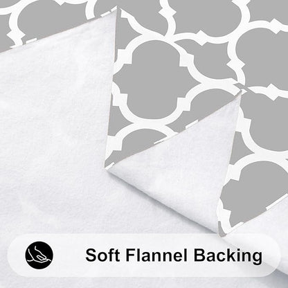 Smiry Rectangle Table Cloth, Waterproof Vinyl Tablecloth with Flannel Backing for Rectangle Tables, Wipeable Spillproof Plastic Tablecloths for Dining, Indoor and Outdoor (60"x120", Light Grey)