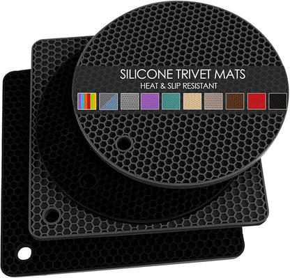 Silicone Trivet Mats, 4 Pack Silicone Pot Holders by QPIXDIGITAL