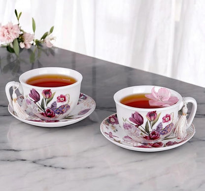 STP GOODS Bone China Tea/Coffee Cup and Saucer in Gift Box Fine Bone China - Image 8