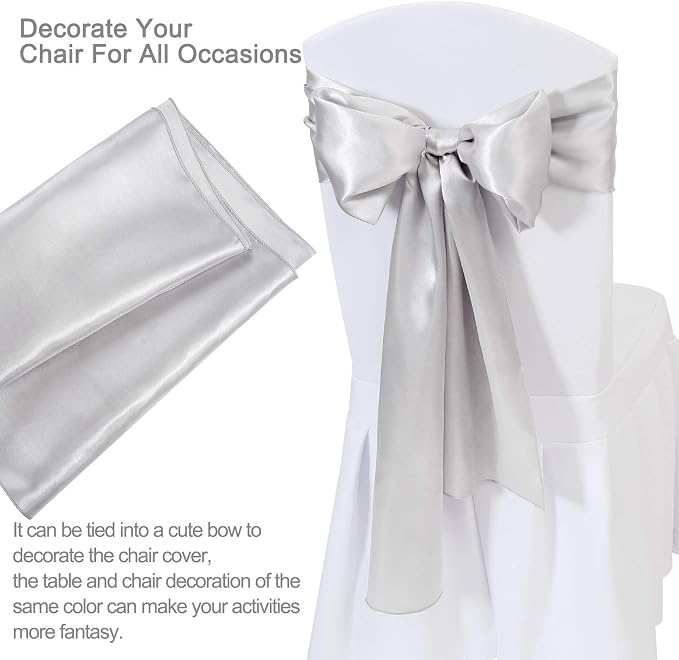 Silver Table Runners 16 Pack 12x108 inch Silk Satin Smooth Fabric | Satin Table - Image 3